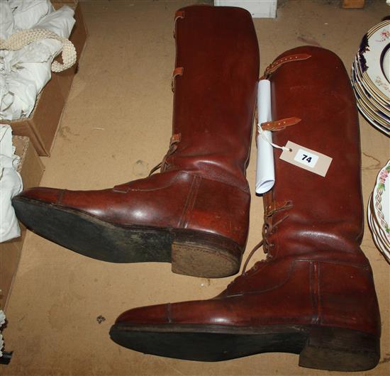 Pair riding boots Major General Austein T Miller CBMC and box